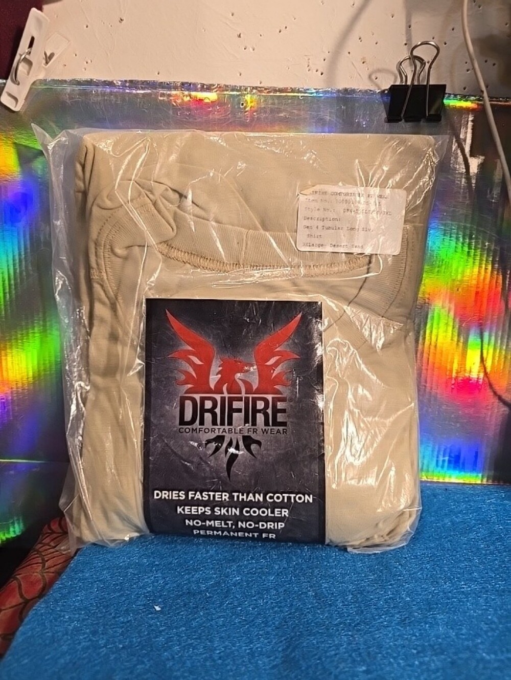051026 Drifire branded flame-resistant base layer top. Breathable, quick-drying